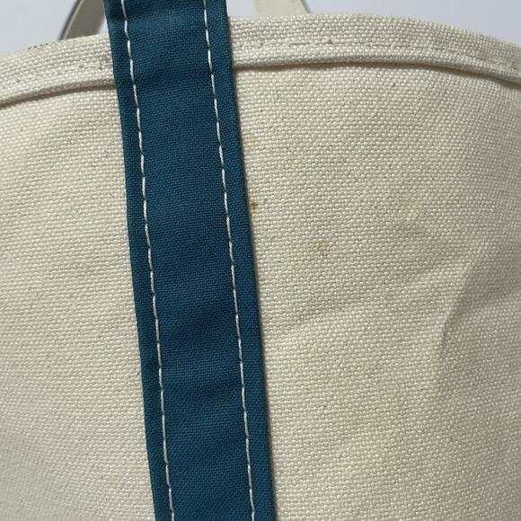 LL Bean Boat and Tote Canvas Bag Meduim USA Teal Blue Embroidered MiMi -See Pics - Picture 10 of 16